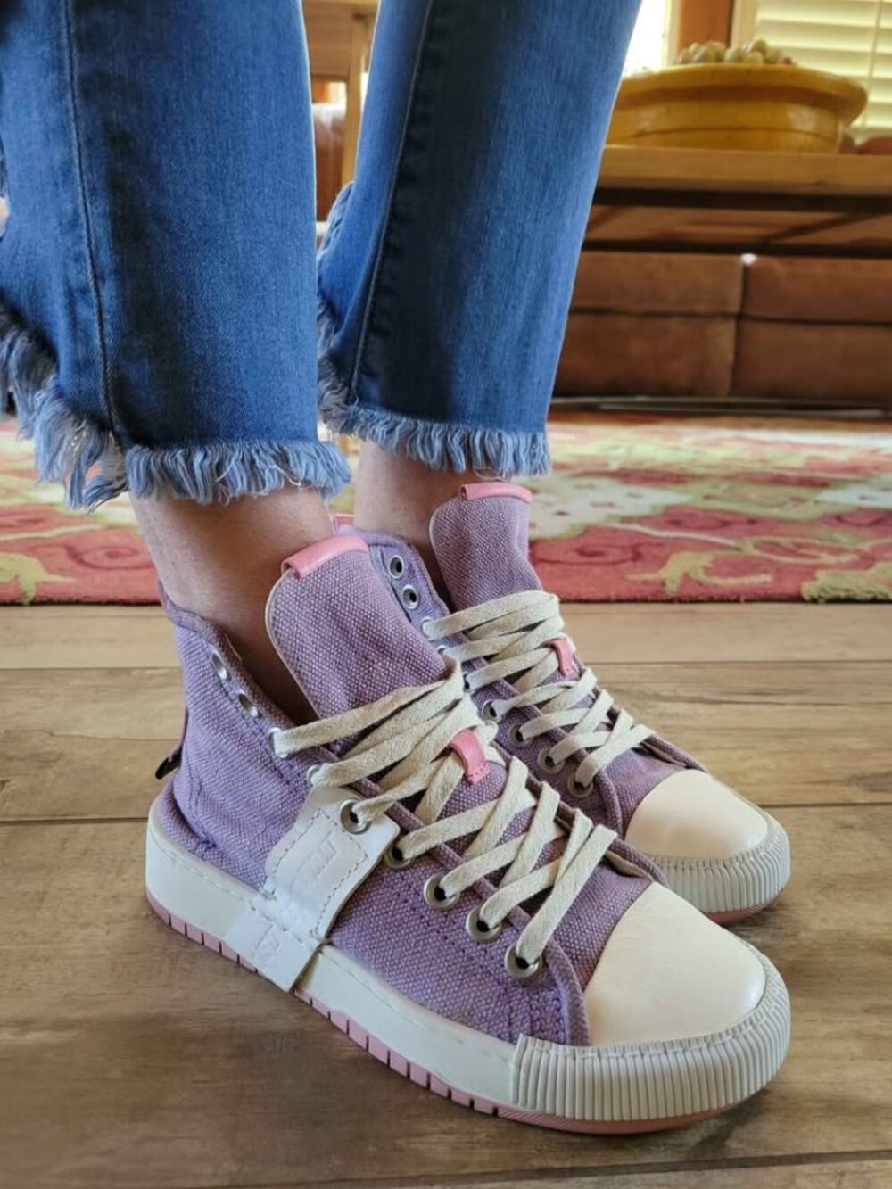 A.S.98 Purple High Top Sneakers Size 37 7